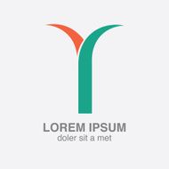 Stylish typographic logo template letter T N2