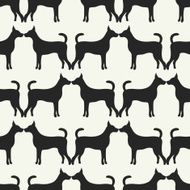 Animal seamless vector pattern of dog silhouettes N12