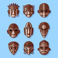 African Mask Icons N3