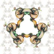 frame vintage baroque flowers vector N6