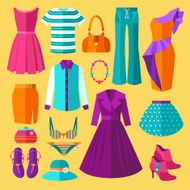 Women Clothes Icon Set