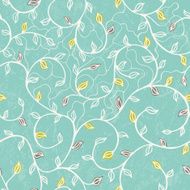 Seamless floral print with stylized leaves