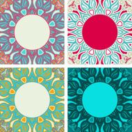 Set of colorful frames with oriental pattern N2