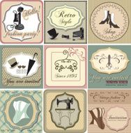 Vintage labels set N5