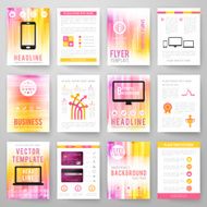 Set of abstract bright background for flyer brochure template N11