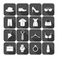 Men and women clothes accessories icons