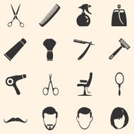 Vector Set of Barber Shop Icons N20
