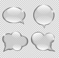 Glass Transparency Speech Bubble Vector Illustration N6