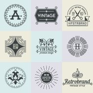 Assorted retro design insignias logotypes set 4 Vector vintage elements