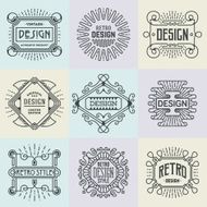 Assorted Retro Design Insignias Logotypes Template Set