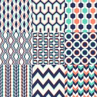 seamless retro geometric pattern set N5