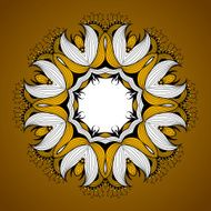 Ornamental round lace pattern is like mandala N33