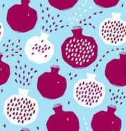 Seamless decorative pattern with pomegranates N2