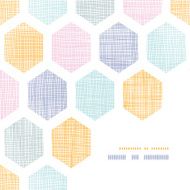 Abstract colorful honeycomb fabric textured frame corner pattern background