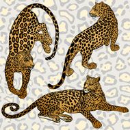 Vintage background seamless pattern with leopards
