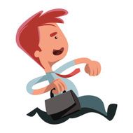 Running bisinessman vector illustration cartoon character