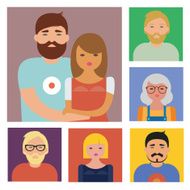 Characters illustrations set