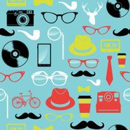Hipster icon set pattern