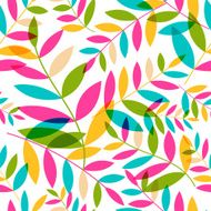 Seamless pattern with colorful leaves Vector nature background