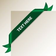 Original Green Corner Ribbon - Vector Design Element