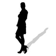Vector silhouette of a woman N1009
