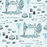 Pattern with needlework objects