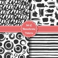 Set of four watercolor stylish patterns