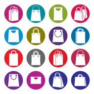 Shopping bag icons isolated on white background vector set