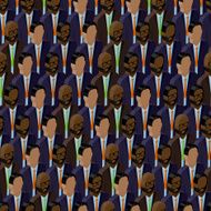 vector seamless pattern with men (businessmen or politicians) crowd