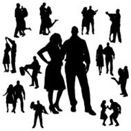 Vector silhouette of dance N32