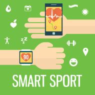 Digital watch with the simmilar smartphone&#039;s functions mobile icon N6