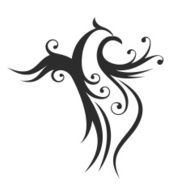 Abstract bird silhouette background Isolated decorative phoenix illustration Vector logo