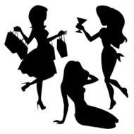 Girl silhouettes set