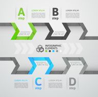 Modern business step origami style options banner N26