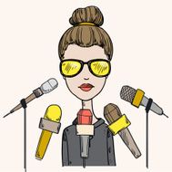 business woman gives interview N2