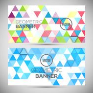 Abstract banners 3D triangles geometric background