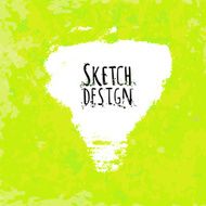 Abstract paintbrush label at green artistic paper