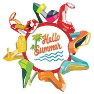 Colorful fashion women&#039;s High heel shoes Fashion spring poster