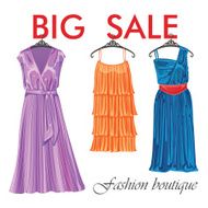 Three long summer silk dresses Fashion boutique