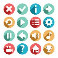 Flat and round game icons N4