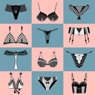 Set of woman lingerie bra and pants