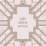 Art Deco vintage decorative frame Retro card design vector template N4