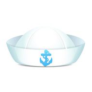 Peaked sailor hat with blue anchor
