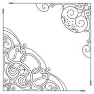 Vector Set of Vintage Template with Ornate Lace Corners N3