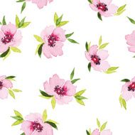 Spring flowers seamless pattern Watercolor N14