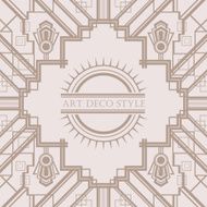 Art Deco vintage decorative frame Retro card design vector template N5