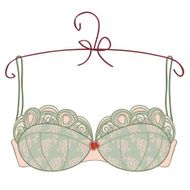 Vector vintage bra on white background