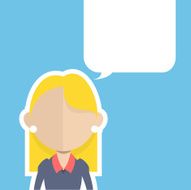 Blond girl talking