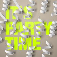 Party design template with streamers and confetti N3