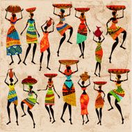 Silhouettes of beautiful African women N2